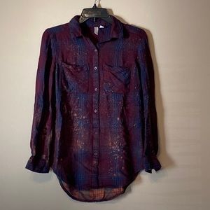 BP Bleached Flannel Shirt, XXS